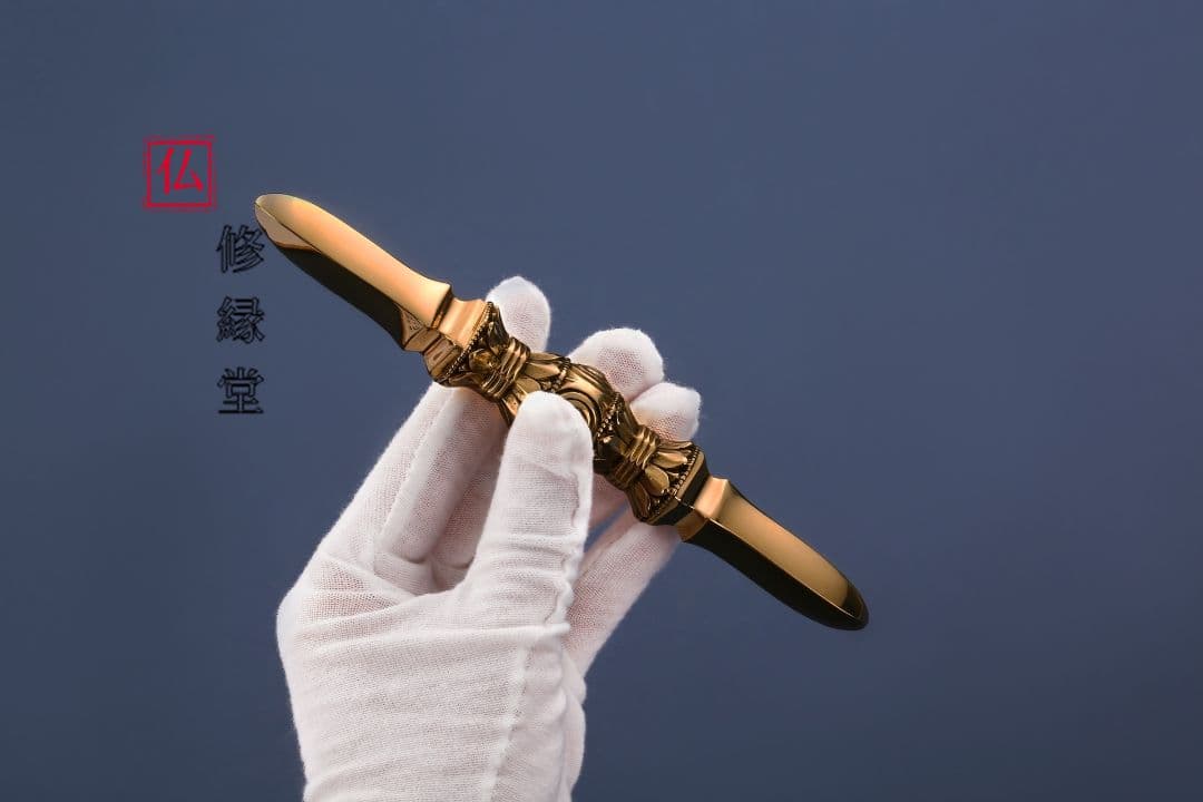 【修縁堂】仏教法具 飛行鈴鈷杵盤五点です 金剛降魔法器仏具