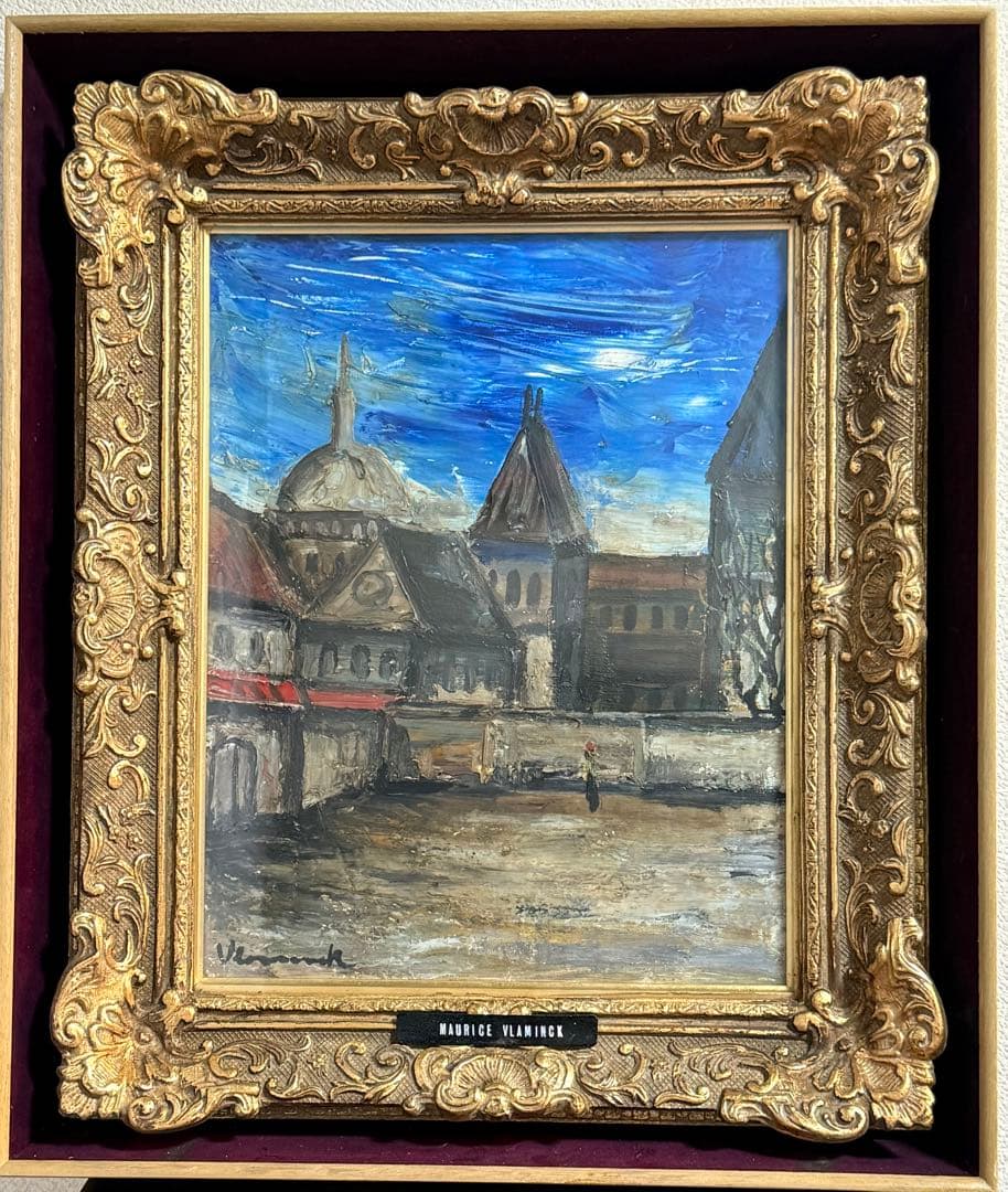 モーリス・ヴラマンク【村の教会 】Vlaminck 模写油彩画 F6サイズ