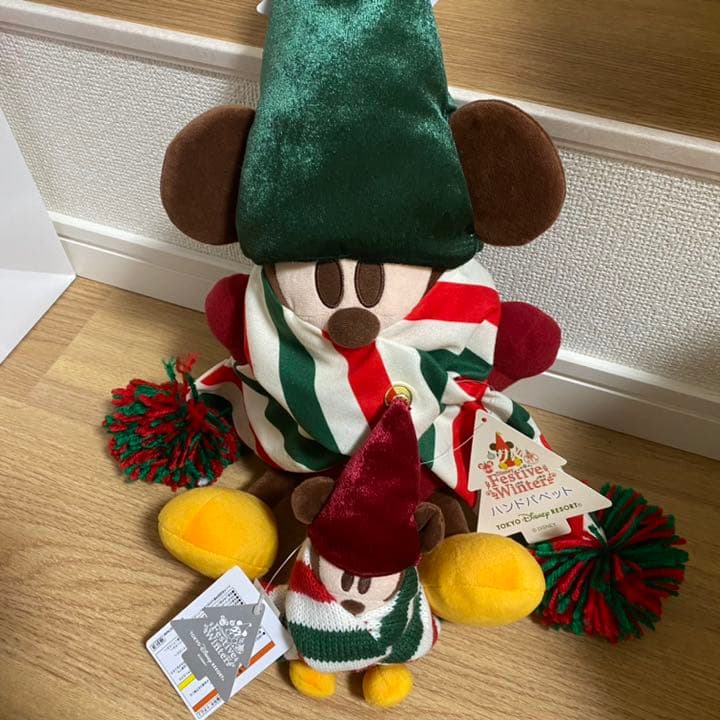 ミッキー リルリンリン　ハンドパペット　ぬいぐるみバッジセット