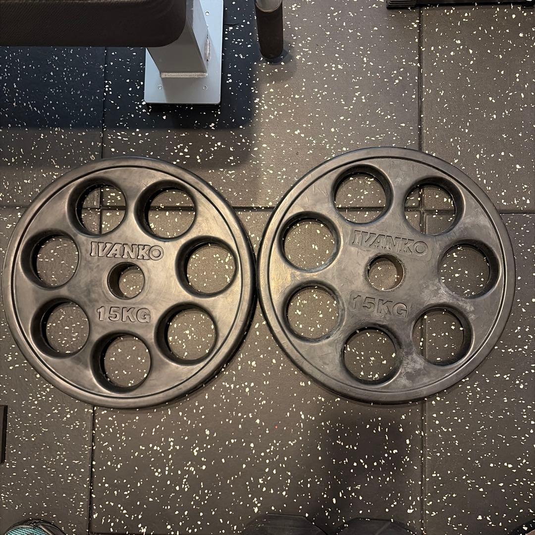 【定価46,200円】IVANKOイヴァンコオリンピックラバープレート15㎏×2