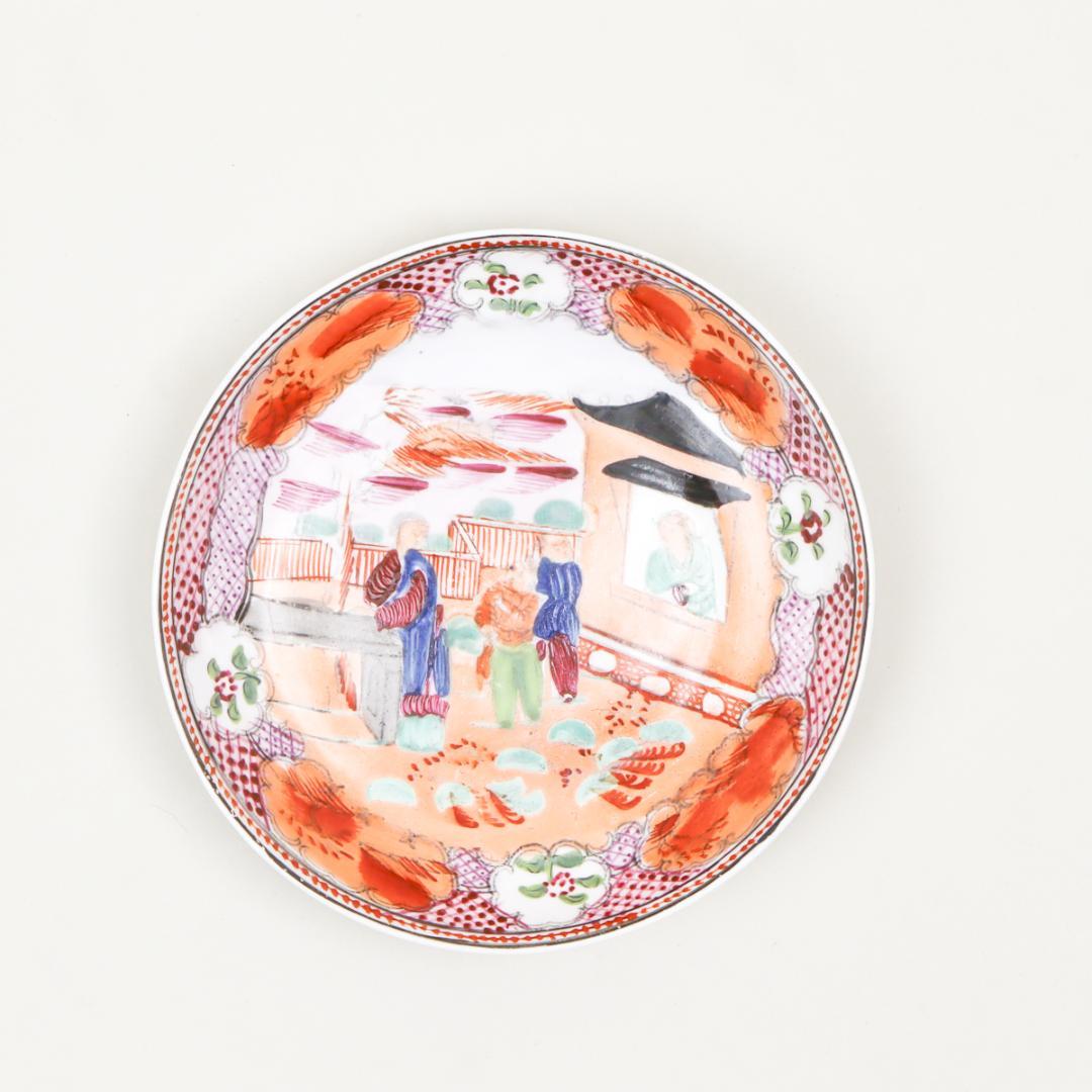 ニューホール 19世紀 イングランド シノワズリ 窓辺の少年 ソーサー プレート