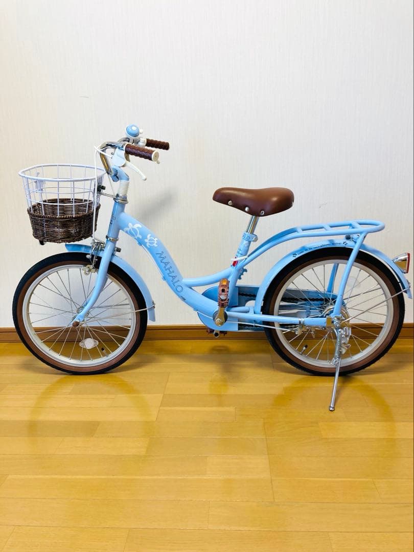 【引き取り限定】子供用自転車　マハロキッズ　18型　水色　駒あり