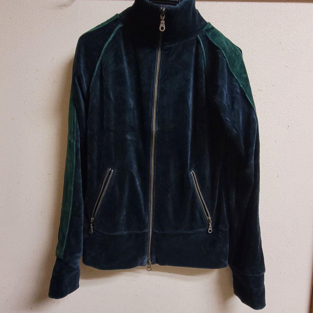 美品グラニフXS　ダークグリーン ベロアトラックジャケット