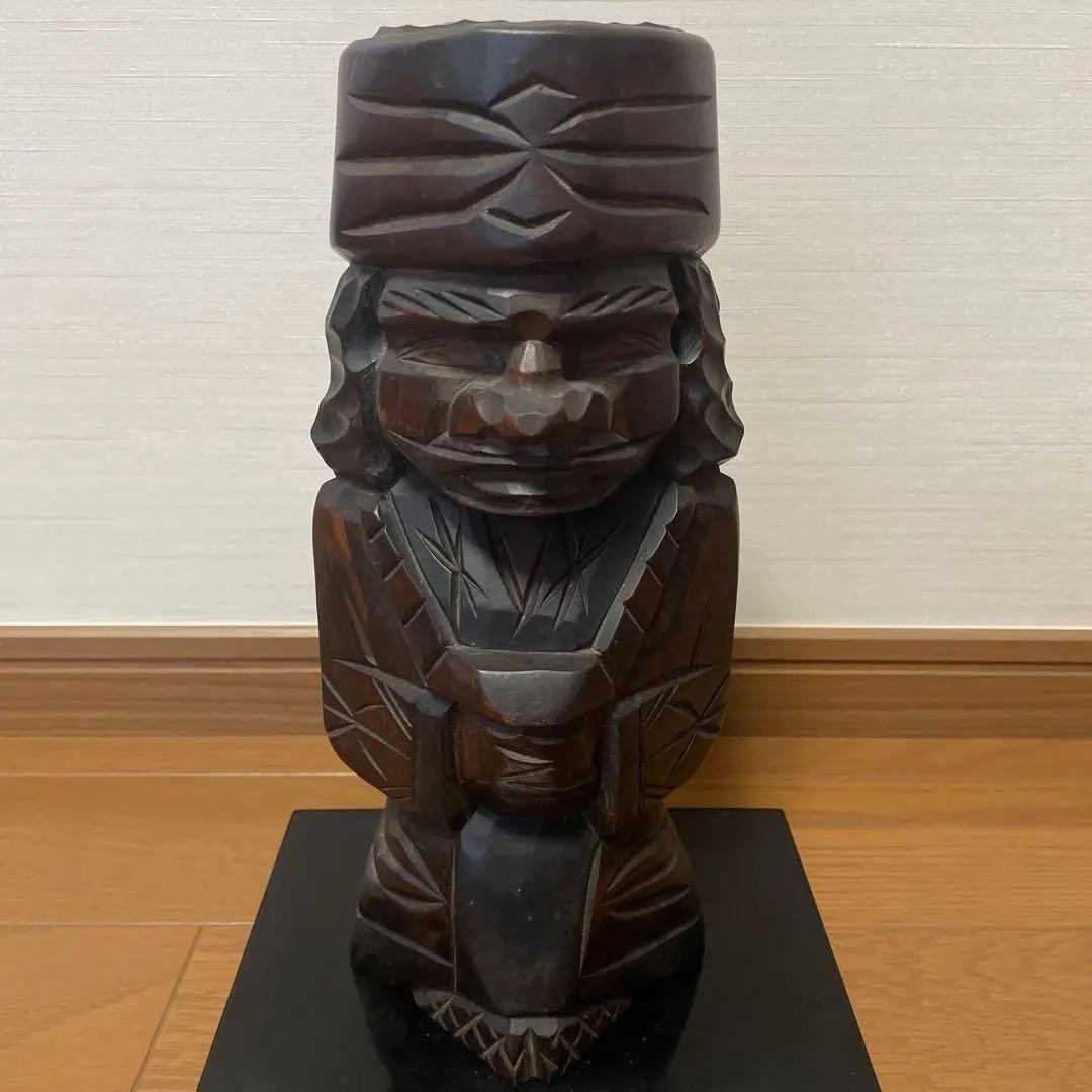 アイヌ木彫り 民芸品 1960年代 ヴィンテージ ニポポ人形 民芸品 置物 夫婦
