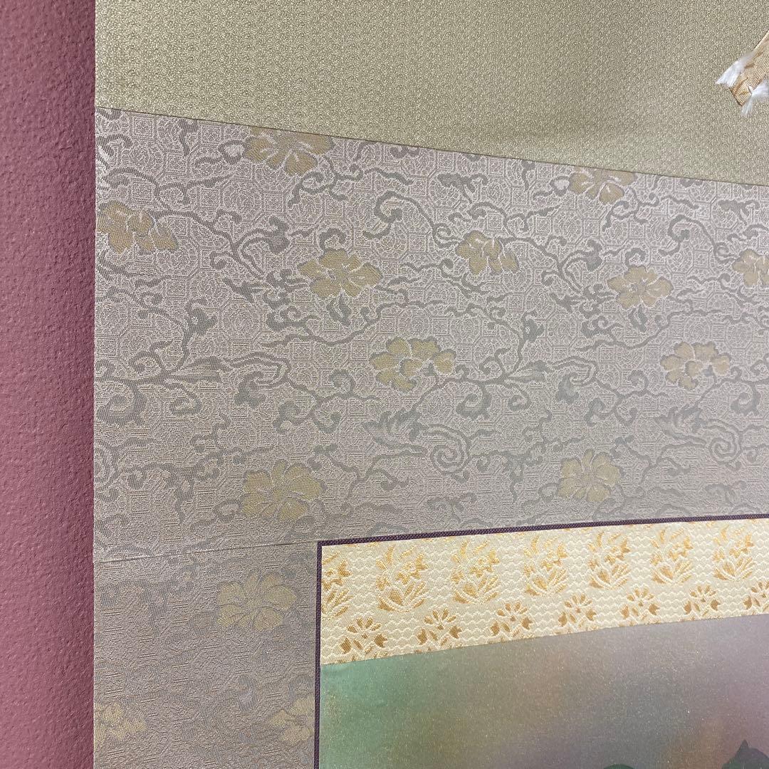 美品 掛け軸 西川守一作 椿図 太巻き付 共箱 美術年鑑掲載 おもてなし