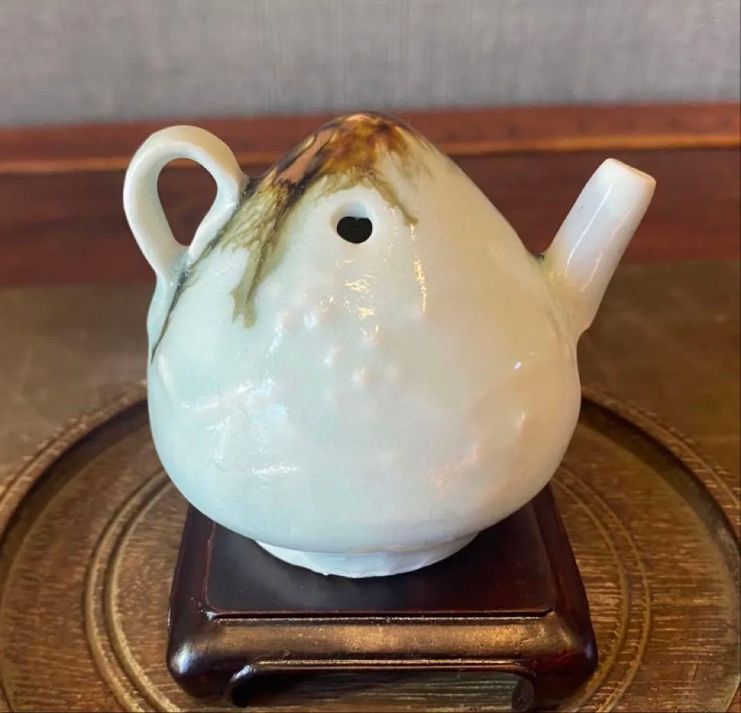 李朝　水滴　梅花　鑑賞台付　一輪挿し ヴィンテージ　レア