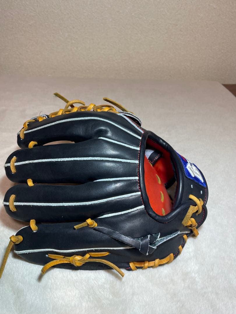 野球　TOKYO BULL 硬式野球グローブ ブラック/オレンジ　東駒