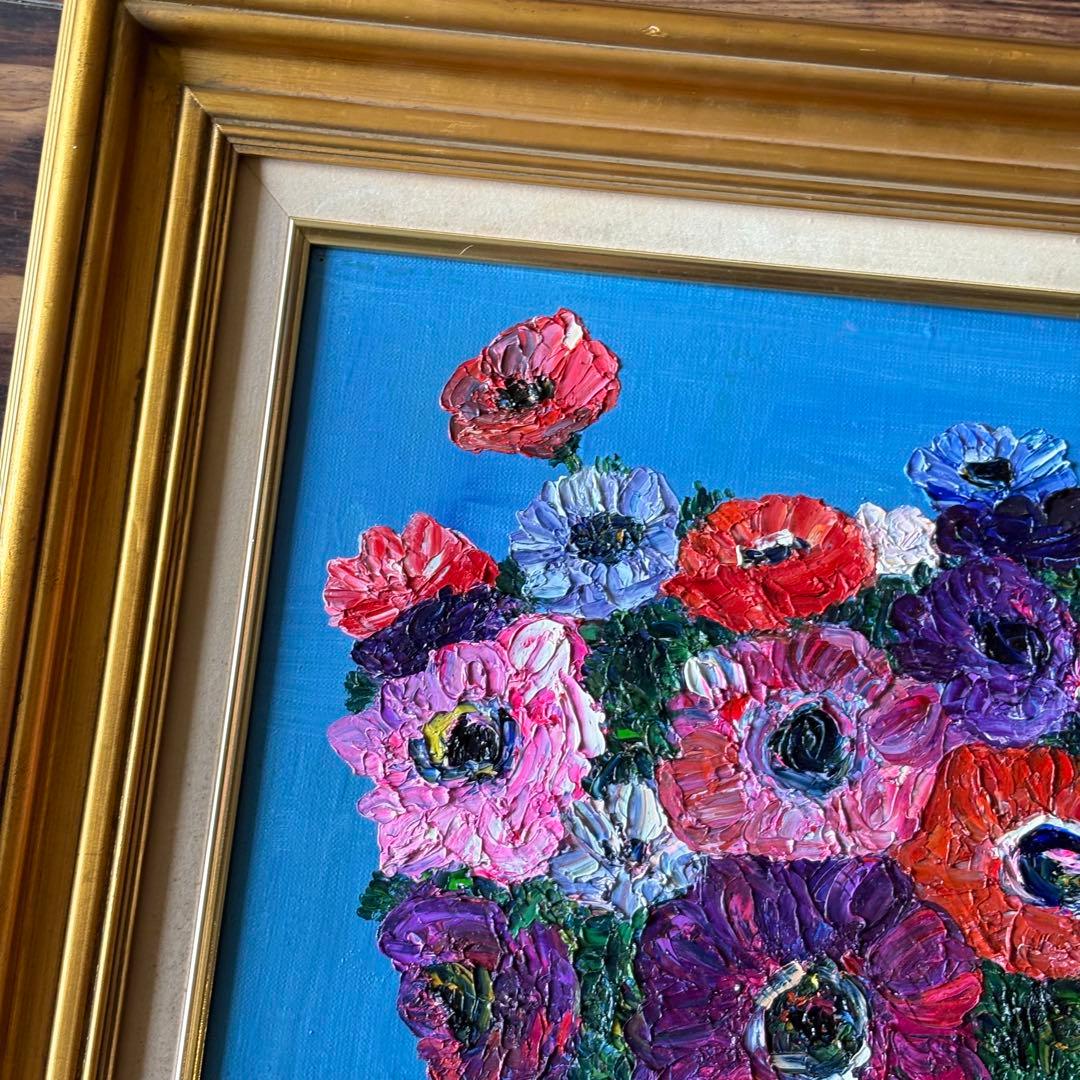 絵画 K.TAKAISHI 高石国夫 油絵 油彩 花 花瓶 静物画 洋画 C