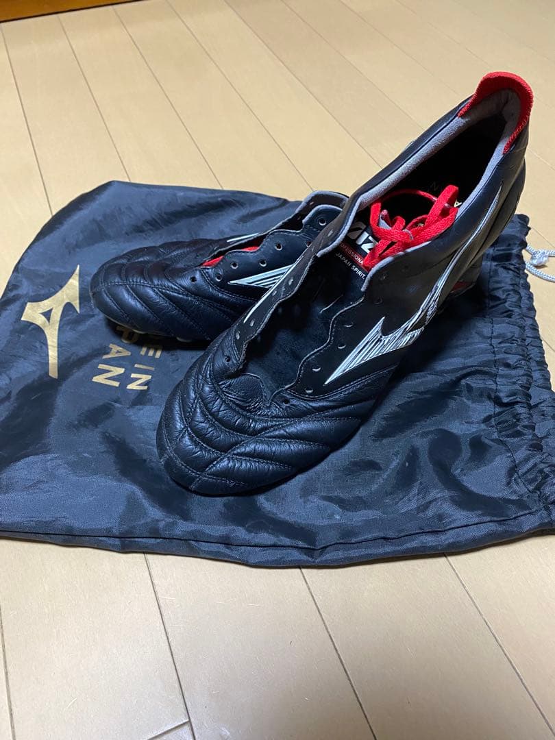 Mizuno サッカーシューズ ブラック 収納袋付き モレリア　紐付き　新品