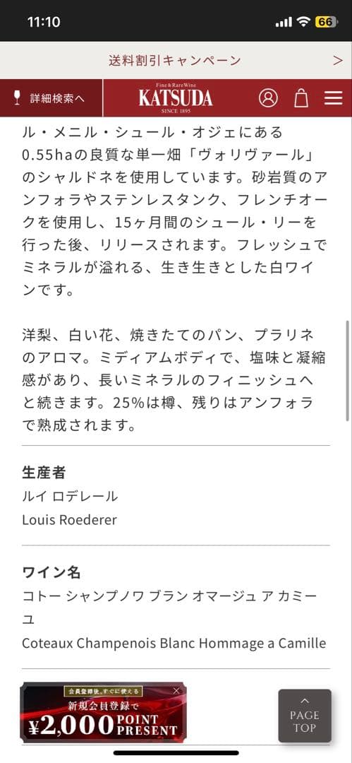 コトー シャンプノワ ブラン オマージュ ア カミーユ 2019 ルイロデレール