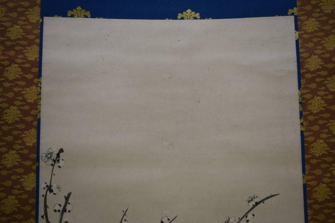 真作/古斎/梅に神農図/布袋屋掛軸HH-270