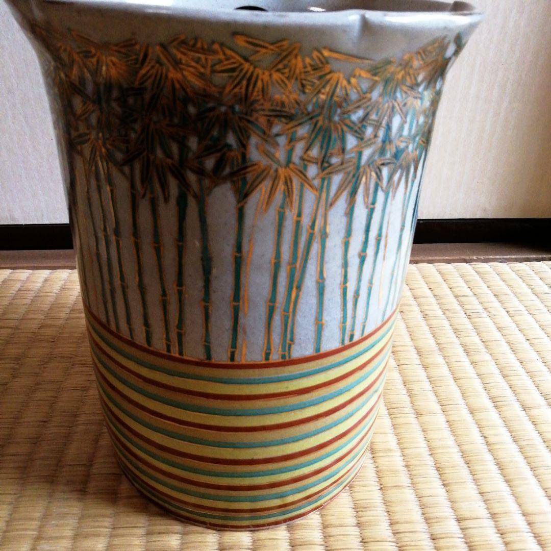 松古窯　竹絵水指