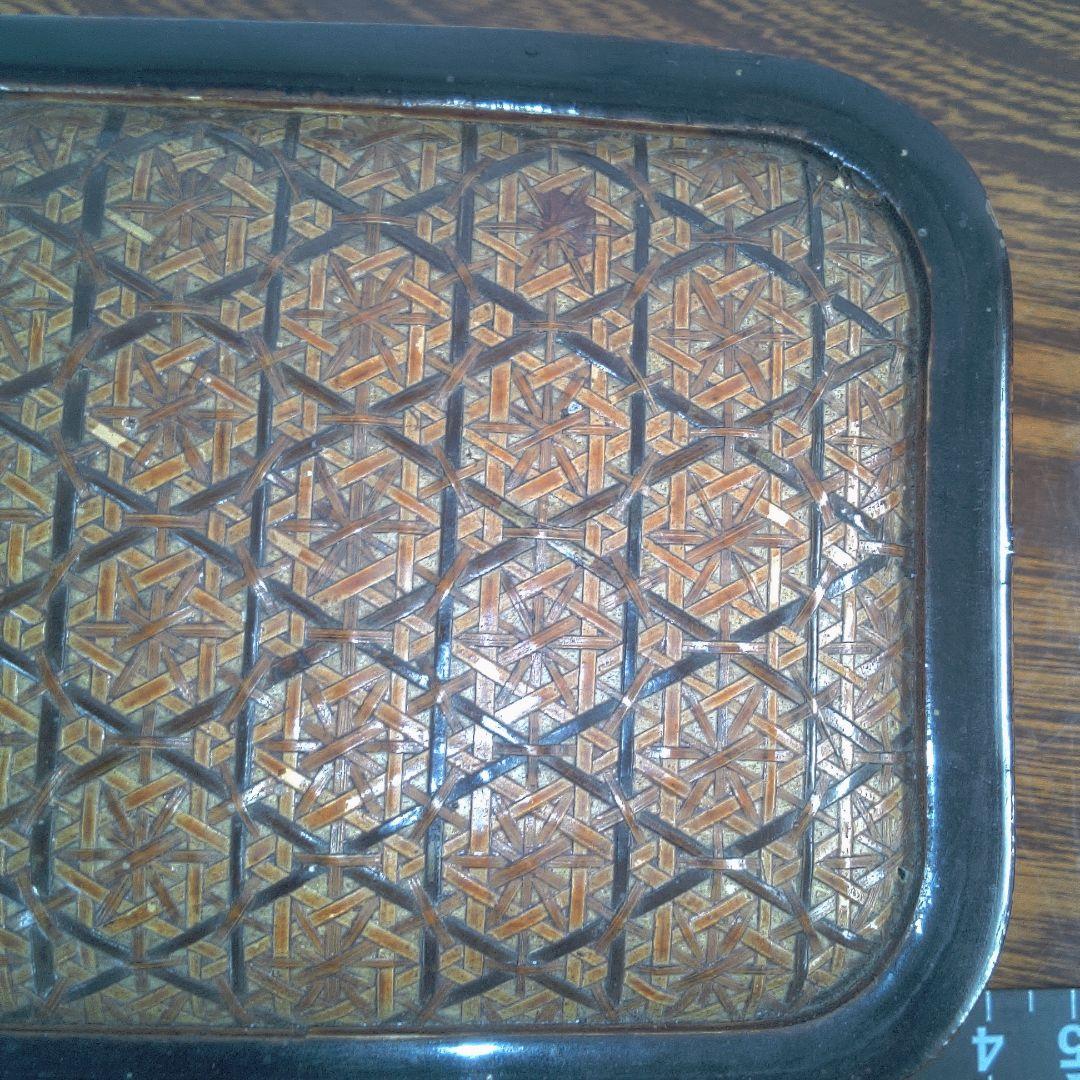 骨董６幾何学模様の木製小物入れ