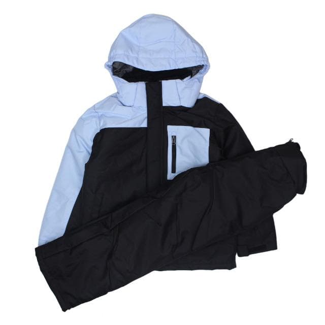 スキーウェア 上下セット ジュニア 男の子 サイズ調節可能 サックス 140