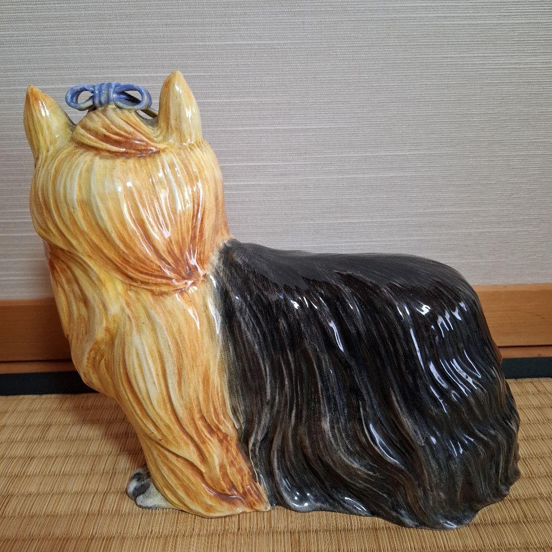 陶器製 ヨークシャーテリア 置物