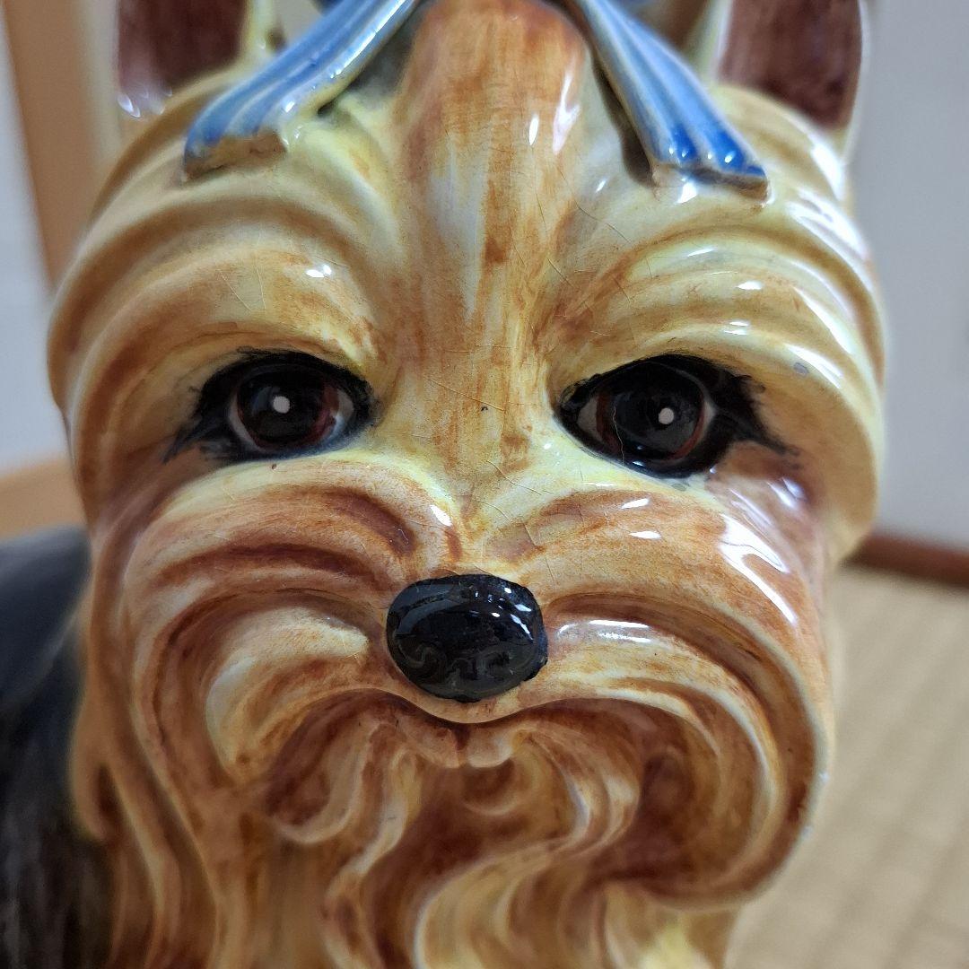 陶器製 ヨークシャーテリア 置物