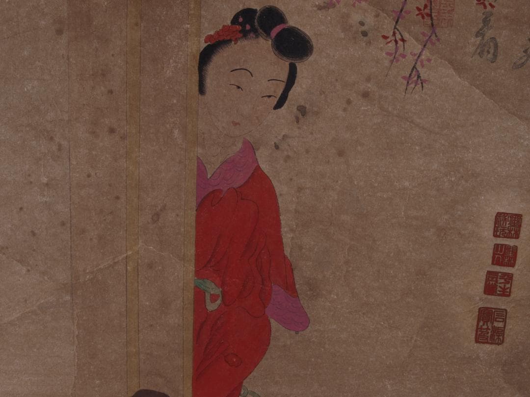 【骨董掛け軸】人物図　夏珪 北宋時代肉筆保證AK445A13-1