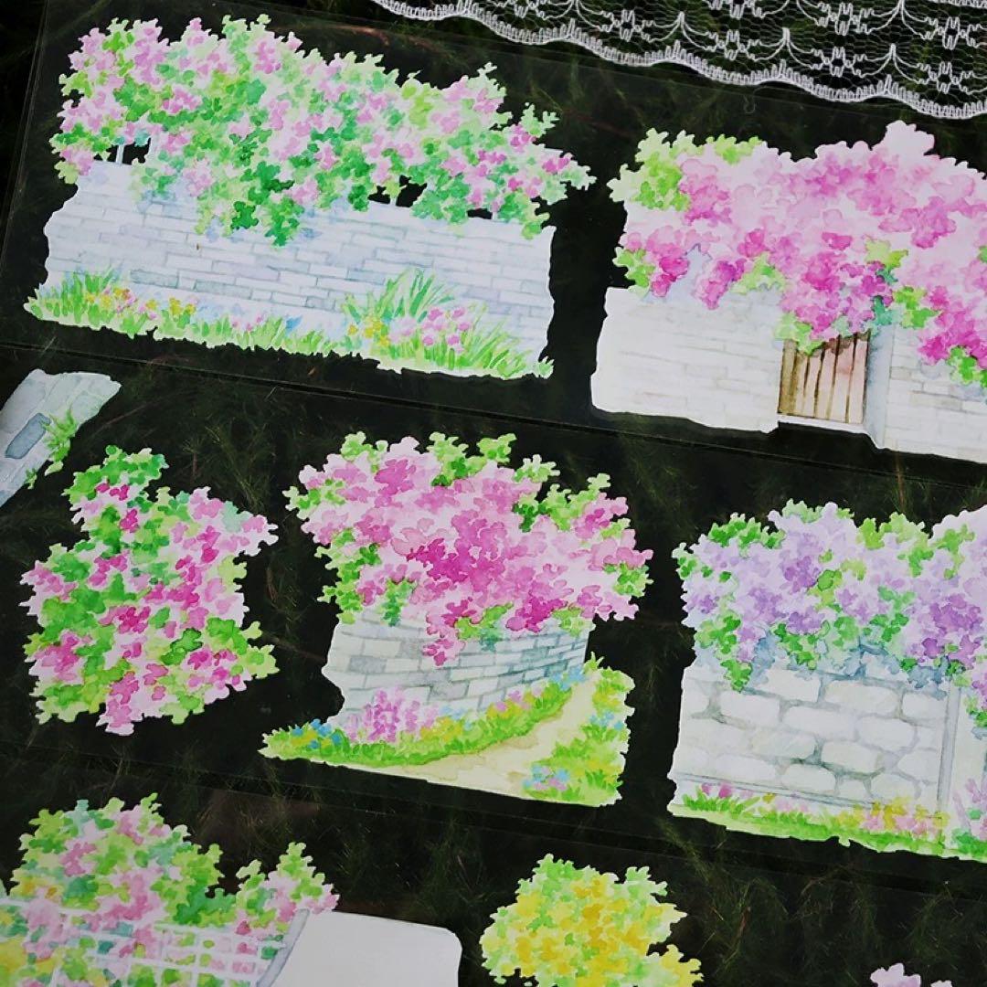 海外マスキングテープ巻売り 花壇 フラワー 風景マスキングテープ 806