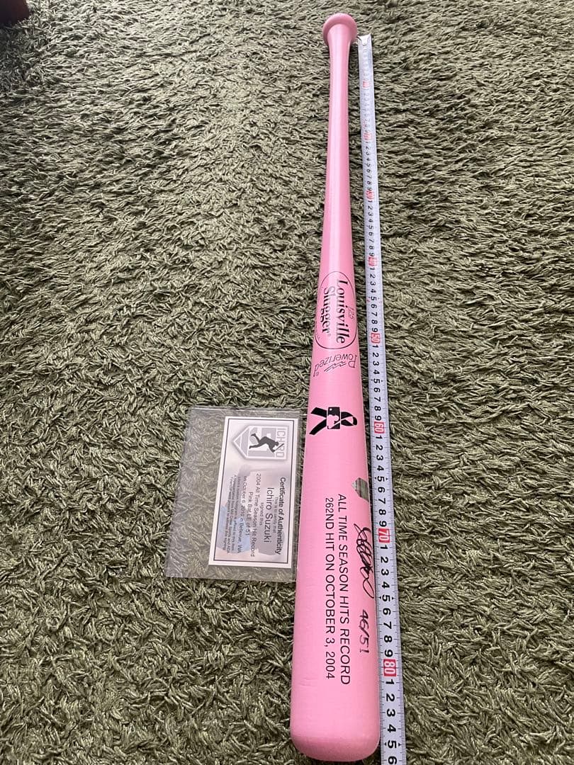 【希少】イチロー　直筆サインバット　ピンクリボン