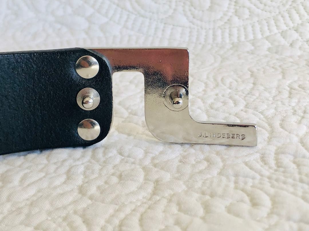 J.LINDEBERG レザーベルト ゴルフ ブラック イタリア製 男女兼用
