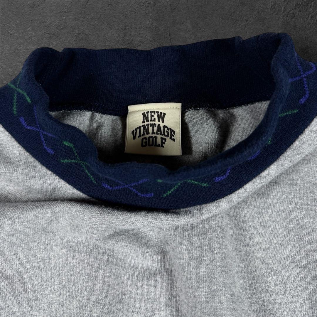 NEW VINTAGE GOLF NVG ジャガード モックネック ゴルフ L