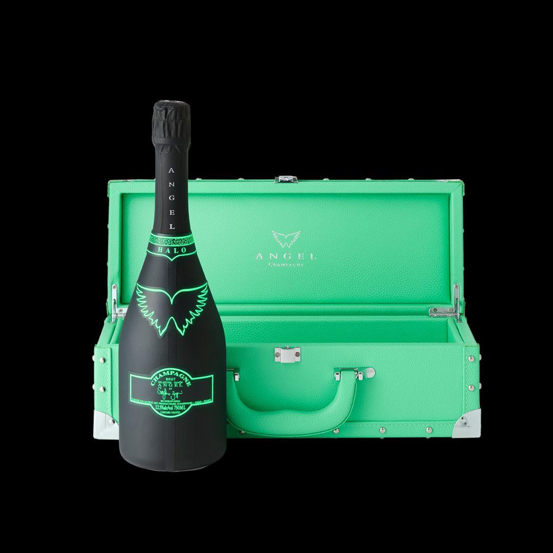 【未開栓】ANGEL シャンパン ヘイロー グリーン 750ml 専用ケース付き