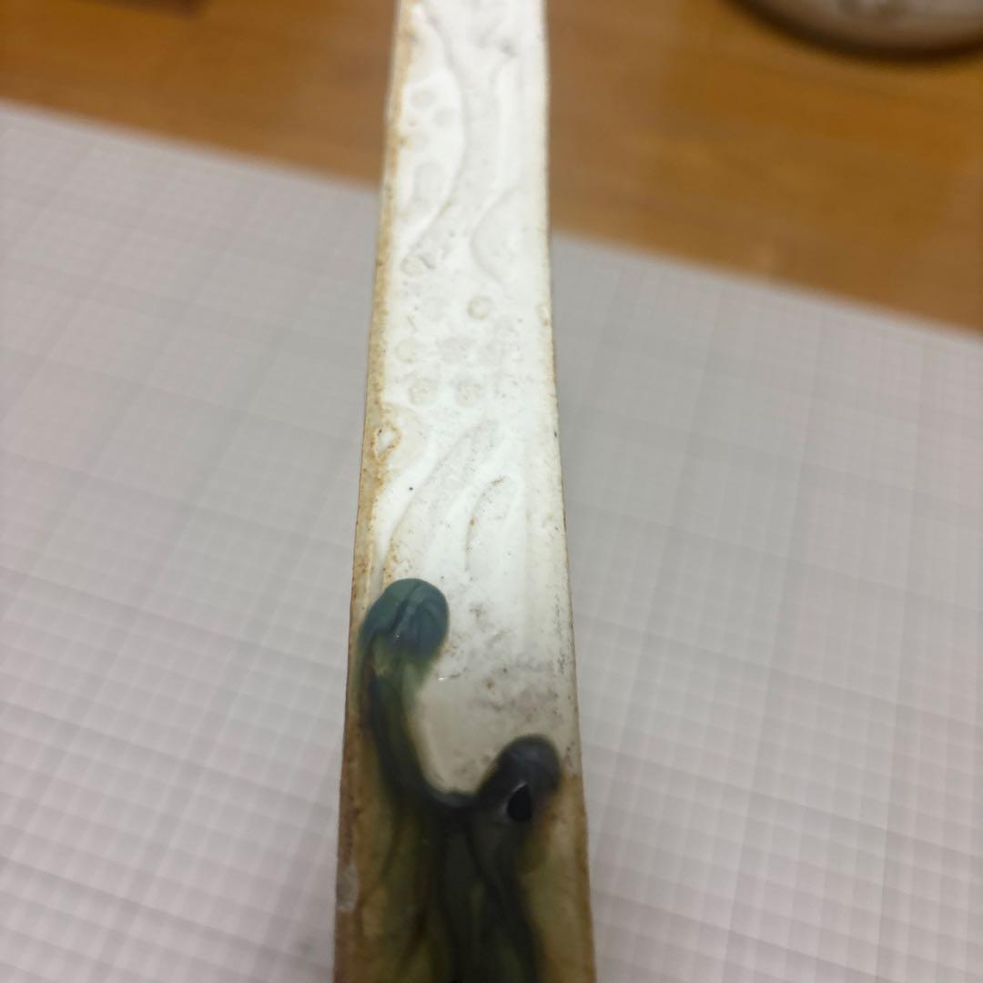 茶道具　陶器 陶板、水差し セット手描き 魚のモチーフ