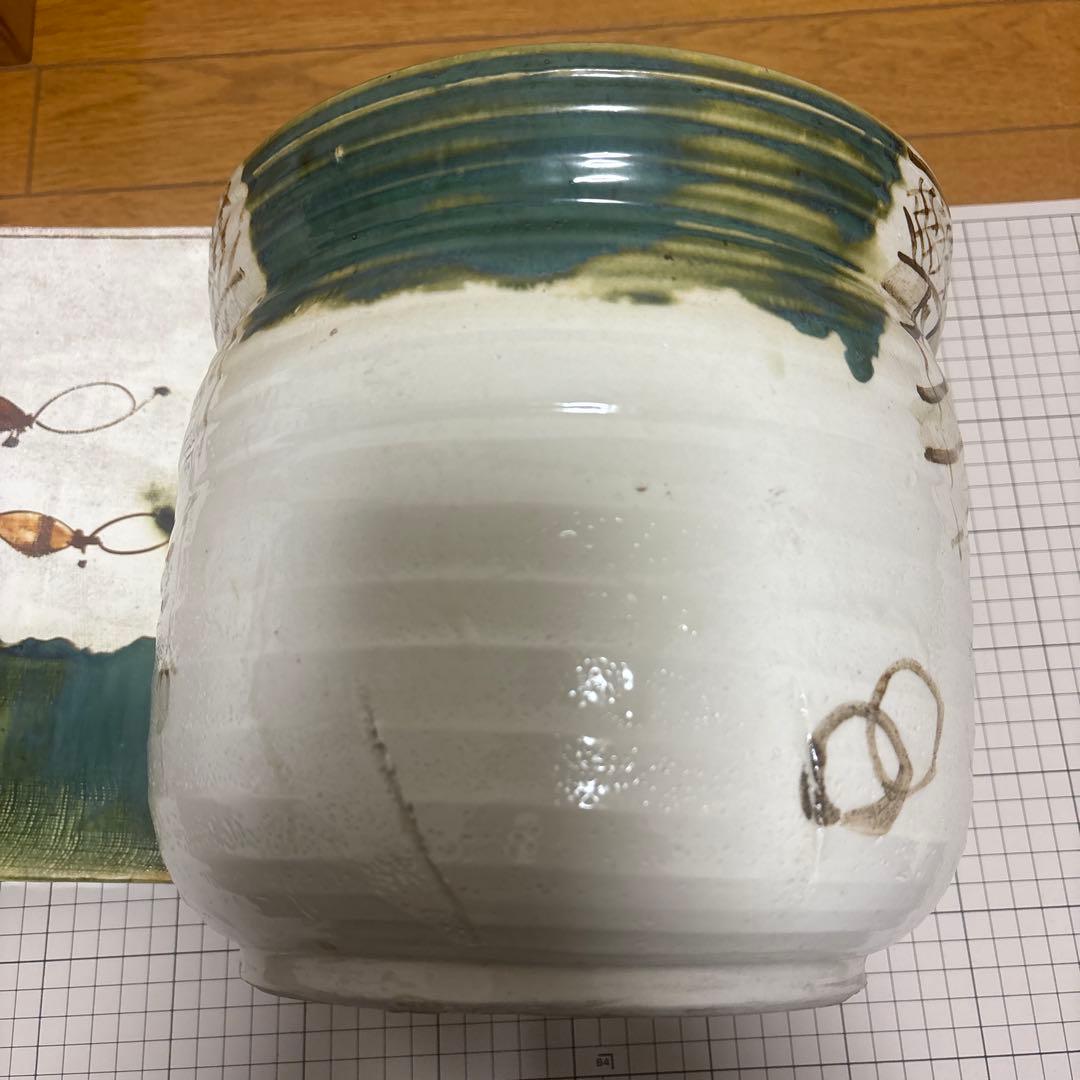 茶道具　陶器 陶板、水差し セット手描き 魚のモチーフ