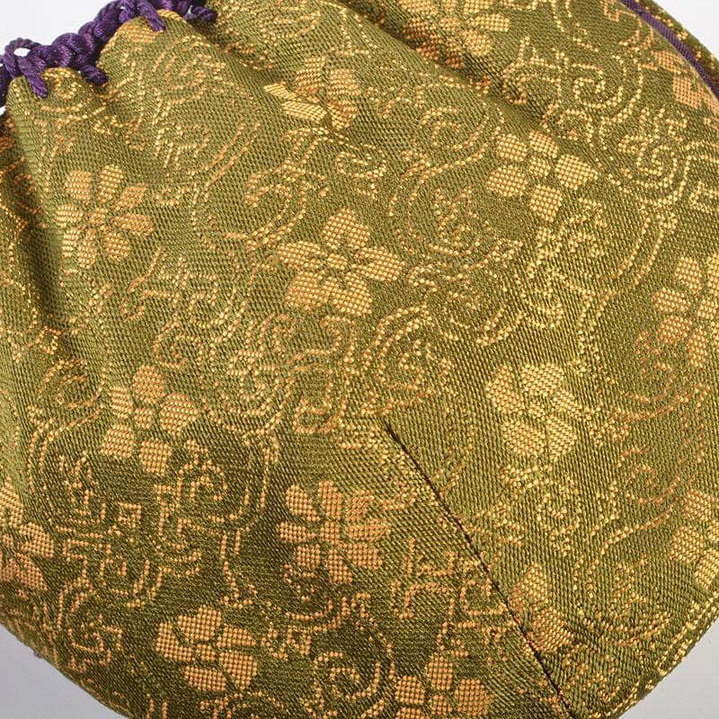 茶道具　龍喜窯　白玉文珠写　茶入　西陣織正法寺純子　仕覆付　共箱　V　R6165