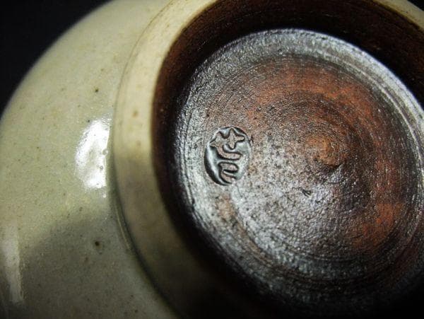 安南写七福人絵 膳所焼 陽炎園「岩崎新定」造 染付 茶碗