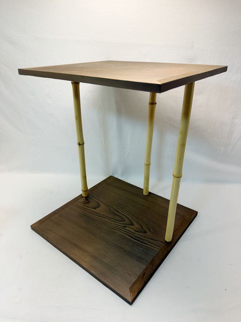 ほぼ未使用 茶道具 玄々斎好写 五行棚 焼杉 と茶道具 紅桜 建水2点まとめて