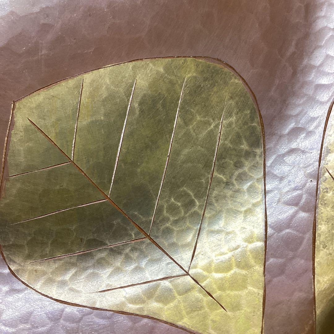 S5 玉川堂　鎚起銅器　桑紋　菓子皿　直径21.5cm