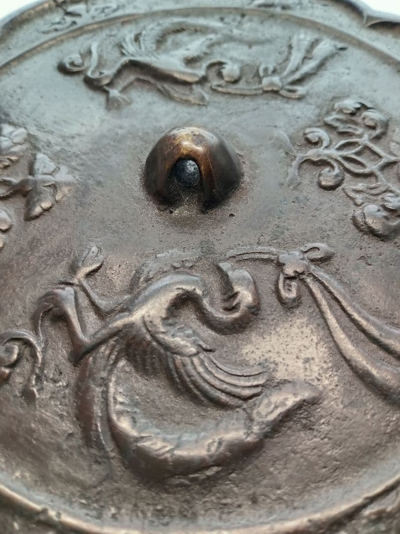 和鏡（古鏡）　双鸞八花鏡　唐時代（奈良時代〜平安時代初期）