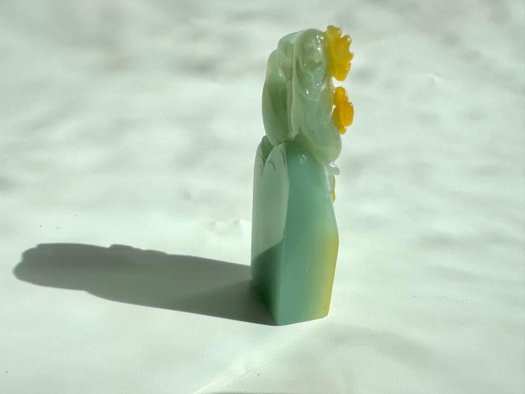 【梅の花】 花　古獣　美品　高級印材　篆刻　印石　雲南　天青石　印石　水凍