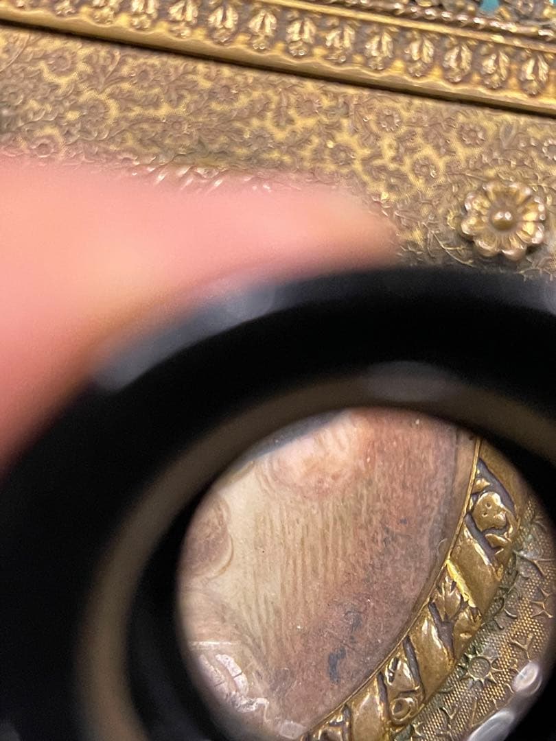 アンティーク アメリカン ミニアチュール 絵画 額装品 陶板画 美術品 USA