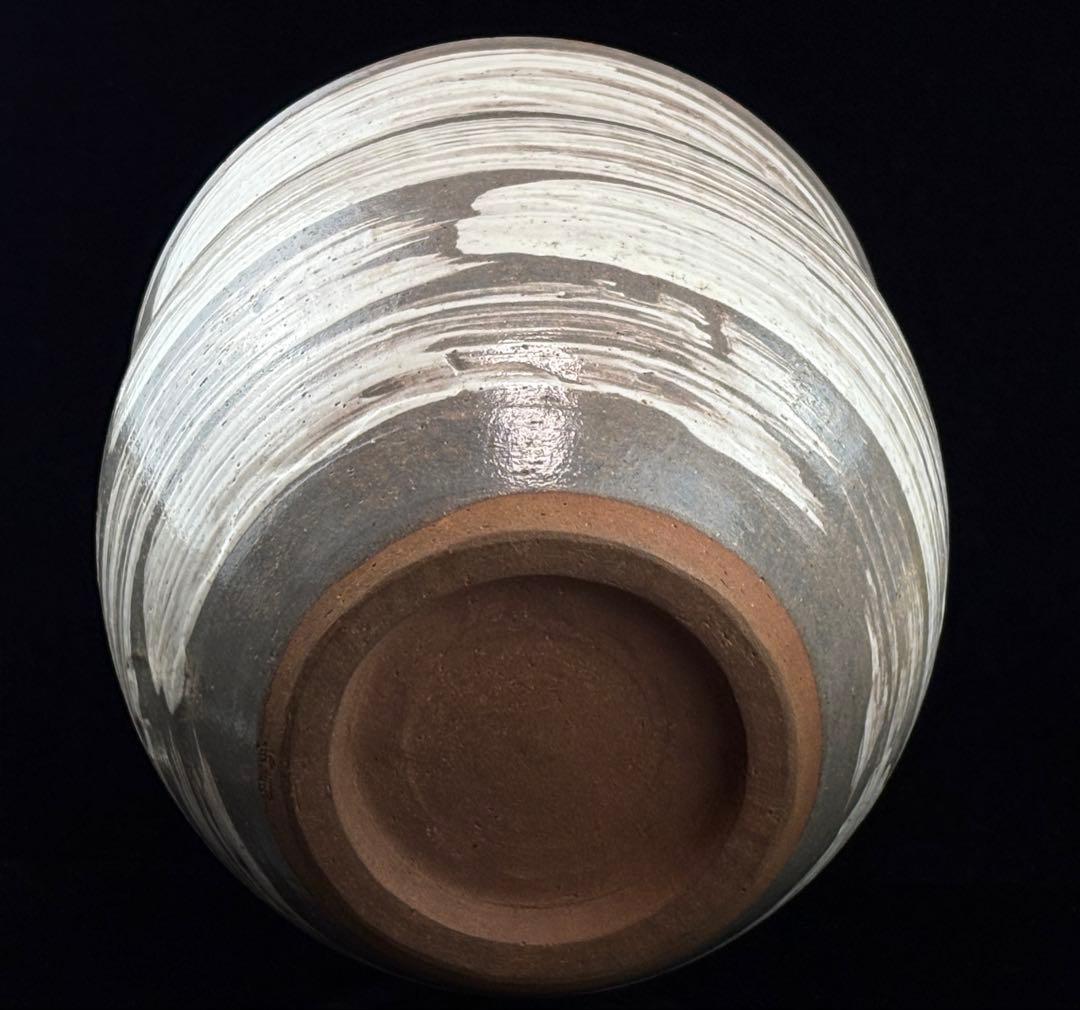 茶道具【宝寿】銘 刷毛目 水屋瓶（大）杉割蓋付 R811102