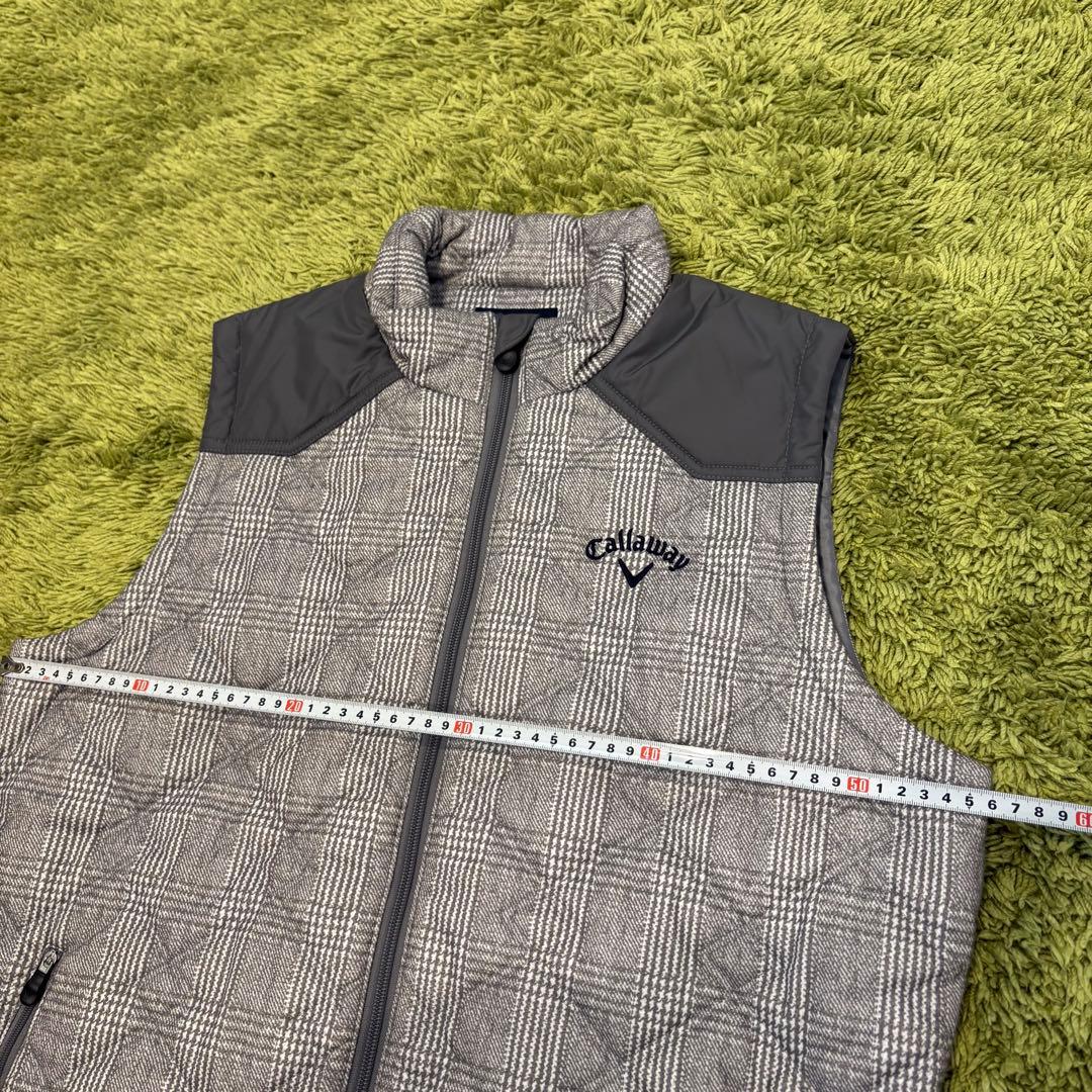 Callaway キャロウェイ 中綿ベスト グレンチェック柄 グレー LLサイズ