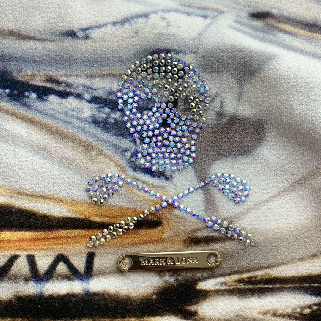 マークアンドロナ ゴルフウェア 総柄 ビジュー スカル2023 スポーツウェア