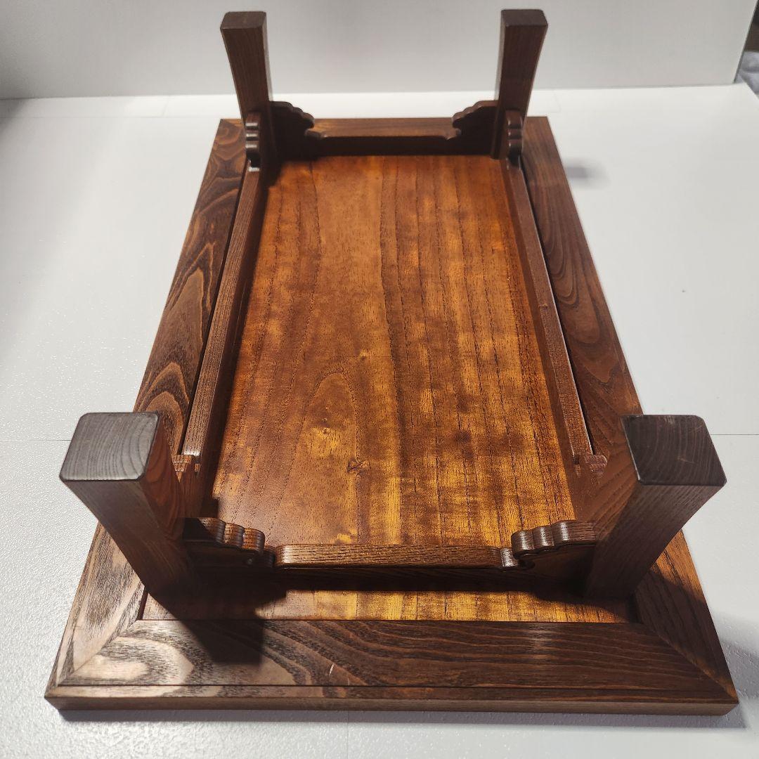 高級工芸品　天然木　花台　盆栽卓　ミニちゃぶ台