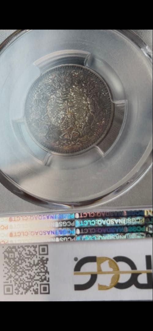 明治20 竜20銭銀貨 MS63 弱カラフルトーン