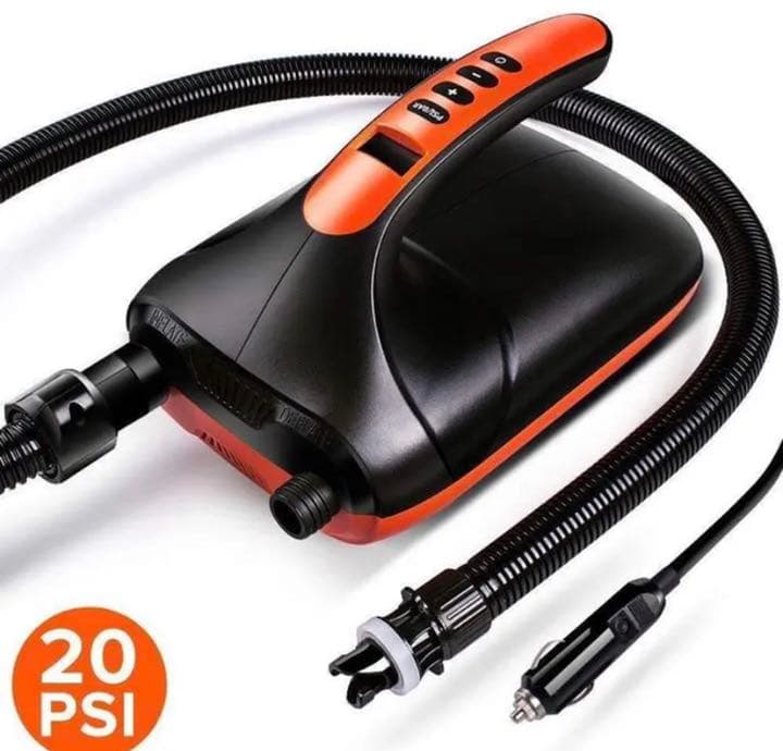 電動エアーポンプ DC12V空気入れ＆空気抜き20psiまで 新品 ライトブルー