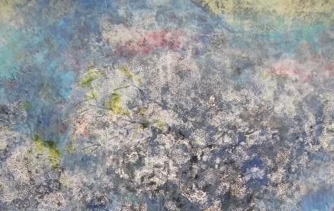 矢野喜久男、【西行桜・富士の煙】、希少な額装用画集より、新品額装付