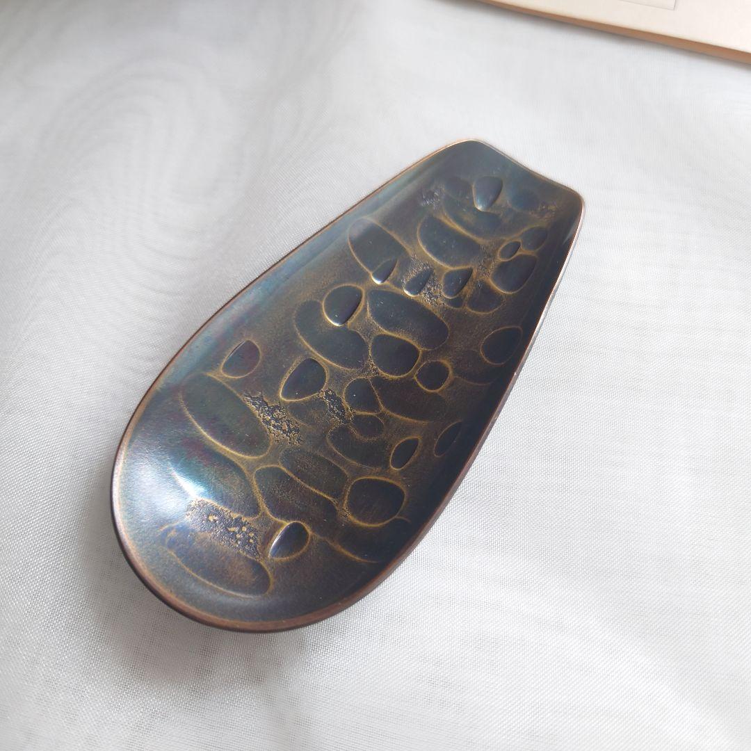 【希少】未使用美品　北越堂　鎚起銅器　茶器揃　青色金古銅製　銅器　玉川堂