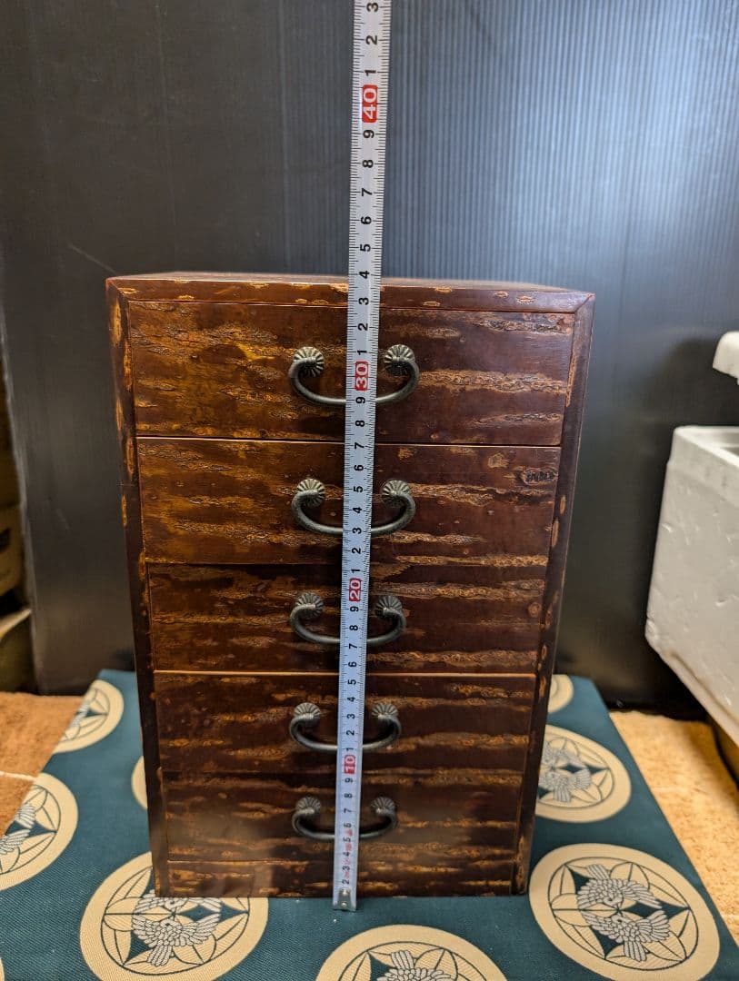 桜皮細工引き出し五段