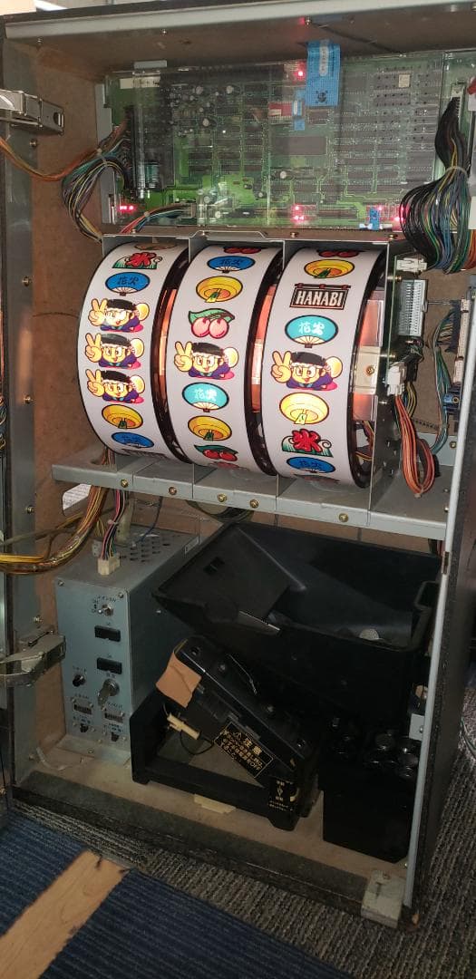 ♪　パチスロ実機　レトロ　４号機　アルゼ　ハナビ　HANABI　♪