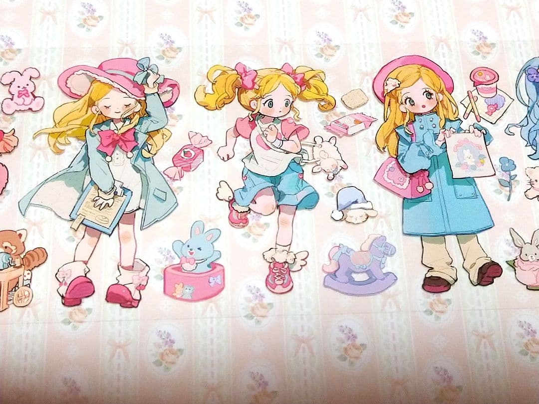 完売御礼✩再販✩J472＃彩色衣橱(PET)普通小狗切り売り海外人物マステ女の子