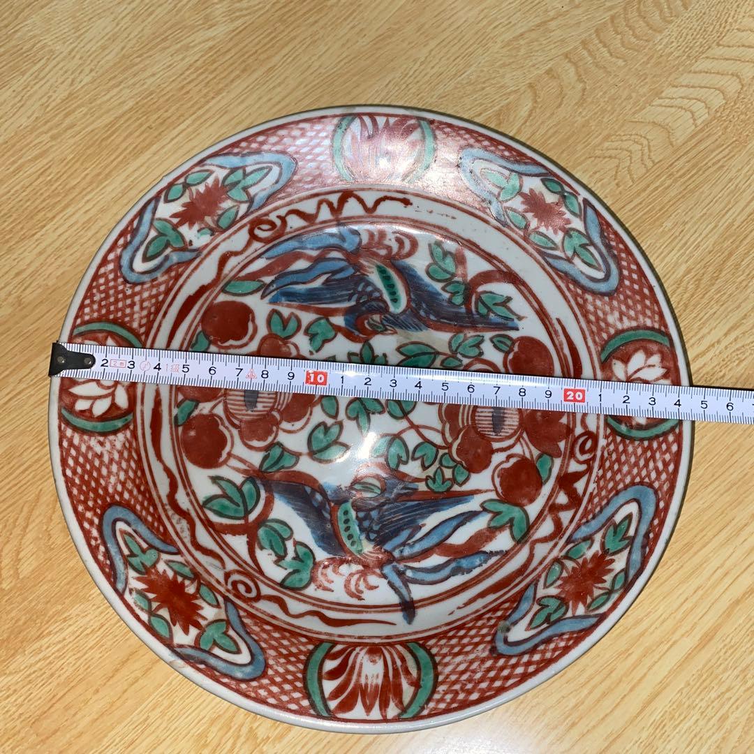 南京赤絵　鳳凰　明時代　大皿