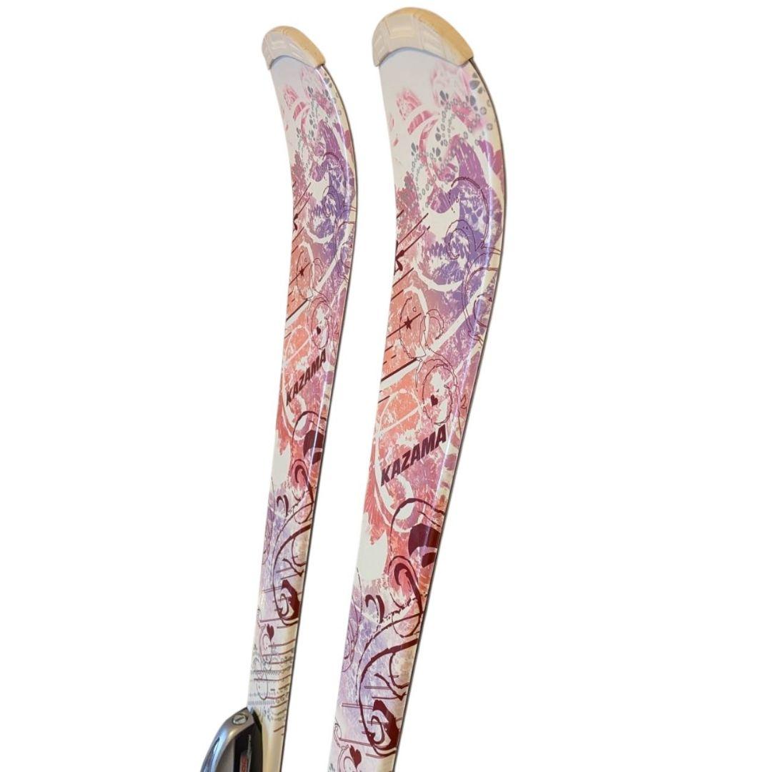 KAZAMA 145cm ジュニアスキー 板 ビンディング ストック 3点セット