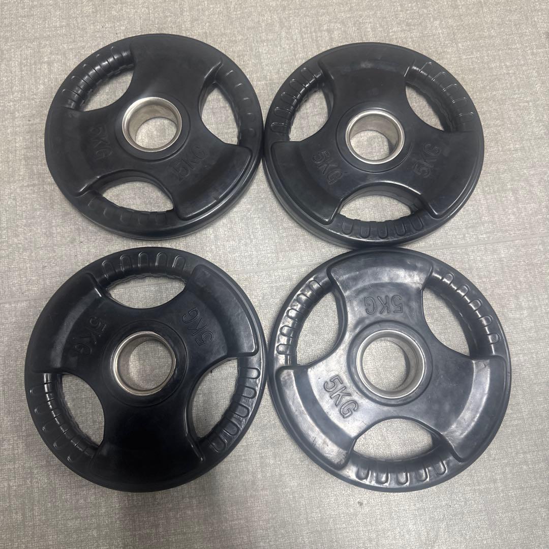 ダンベルプレート 5kg 4枚セット ゴム製 50mm