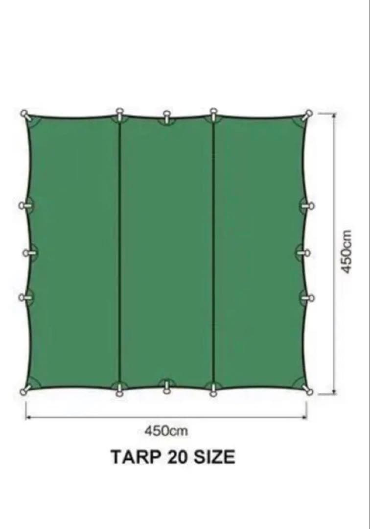 HILLEBERG Tarp 20XP グリーン 450cm x 450cm